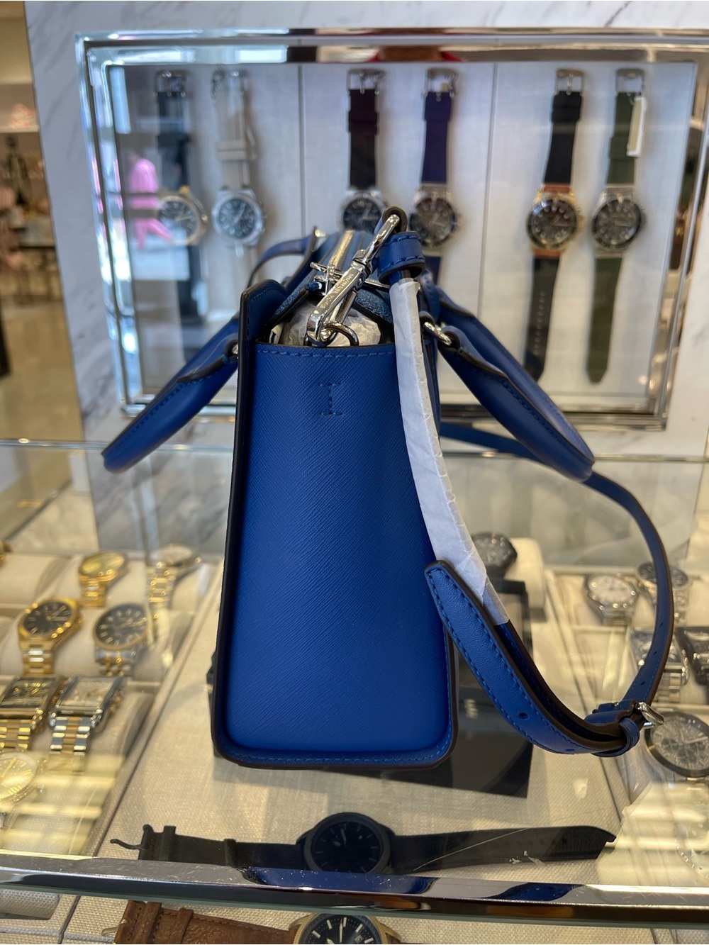 MICHAEL KORS Arden Md Top-Zip EW Leather Tote Crossbody Satchel
Galaxy Blue
NWT - Picture 12 of 16